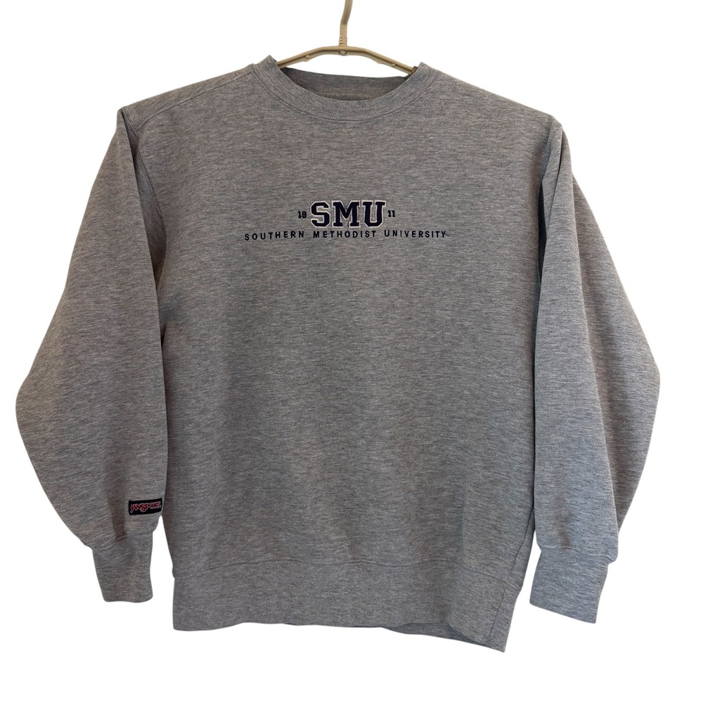VTG SMU Southern Methodist University Crewneck Sweatshirt Jansport Gray Small